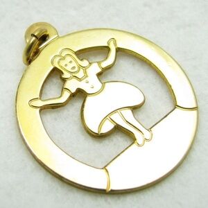 Vintage 12k Gold Filled Forstner Girl in Dress Pendant